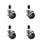 Service Caster 3'' Soft Rubber Swivel 1-3/8'' Expanding Stem Caster Set with Brake, 4PK SCC-EX20S314-SRS-TLB-138-4 - alternate 1